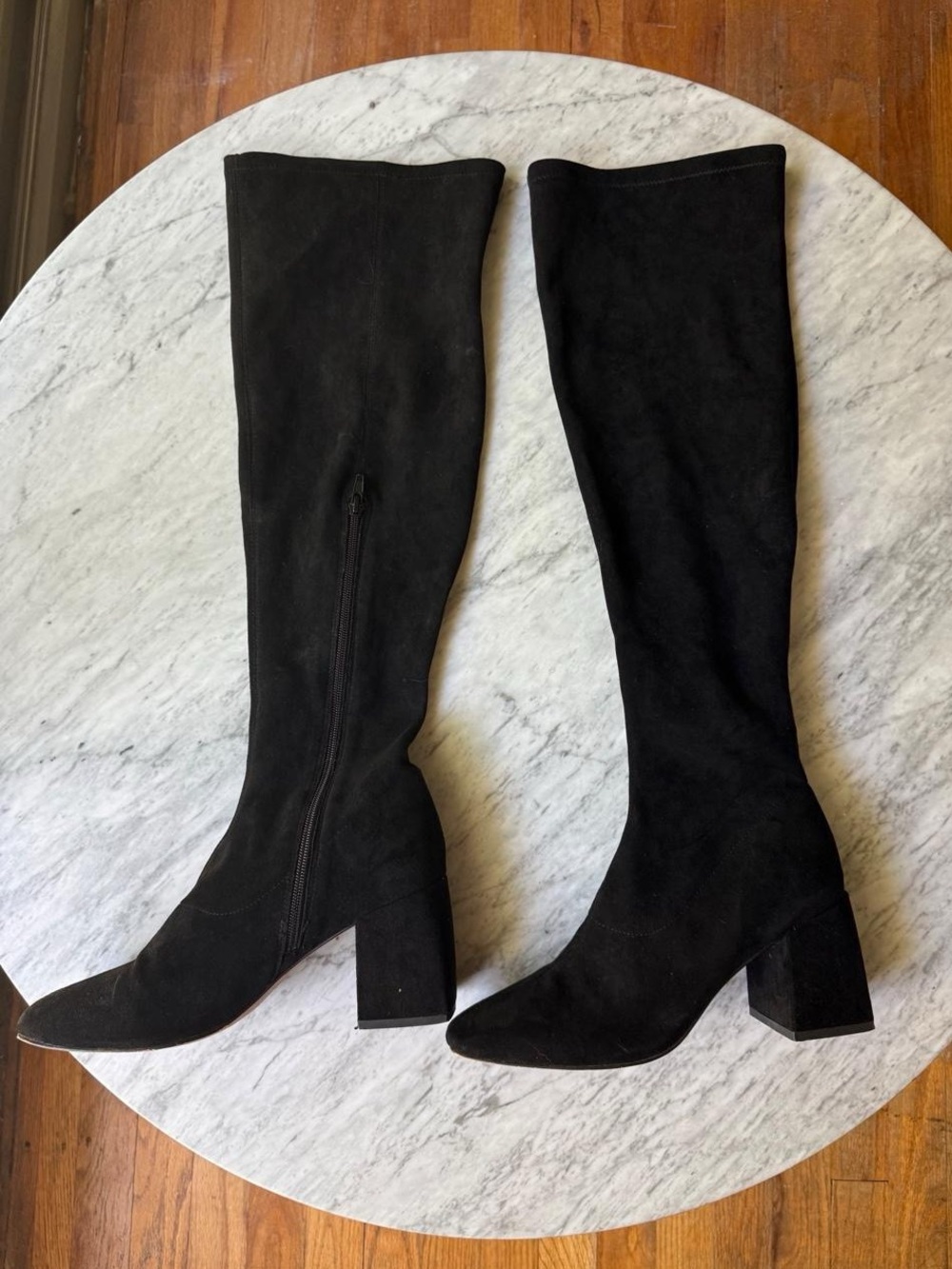 SILENT D Above The Knee Block Heel Boots